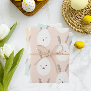Modern Pastel Bunny Egg Pattern Pasgeborenen Inpakpapier Vel