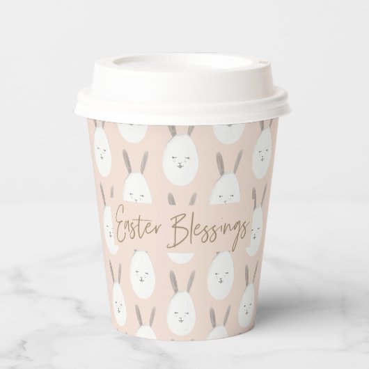 Modern Pastel Bunny Egg Pattern | Pasgeborenen Papieren Bekers (Voorkant)