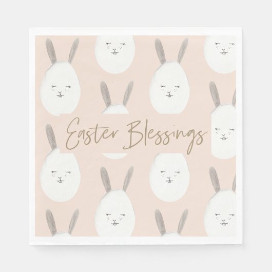 Modern Pastel Bunny Egg Pattern | Pasgeborenen Servet (Voorkant)