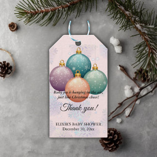 Modern Pastel Christmas Ornament Baby shower Cadeaulabel