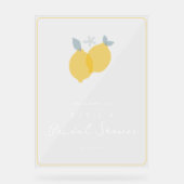 Modern Pastel Citrus Citroen Bruiloft Ontvangstbor Acryl Bord (Voorkant)