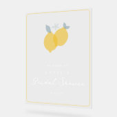 Modern Pastel Citrus Citroen Bruiloft Ontvangstbor Acryl Bord (Hoek)