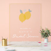 Modern Pastel Citrus Citroen Bruiloft Ontvangstbor Acryl Bord (Huwelijk)