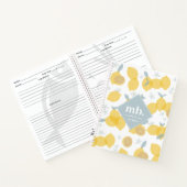 Modern pastel citrus citrus citruscitroenen monogr notitieboek (Binnen)