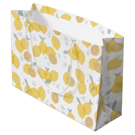 Modern pastel citrus citruscitroenen patroon groot cadeauzakje (Achterkant Gekanteld)