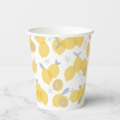 Modern pastel citrus citruscitroenen patroon papieren bekers (Achterkant)