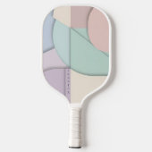 Modern Pastel Color Block Abstract Layered  Pickleball Paddle (Achterkant)