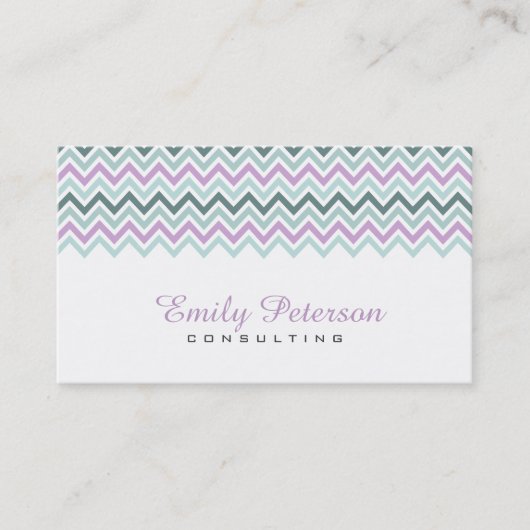 Modern Pastel Colorful Chevron Pattern Visitekaartje (Voorkant)