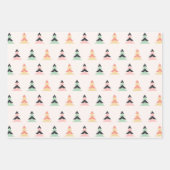 Modern pastel geometrisch kerstboompatroon inpakpapier vel (Voorkant 3)