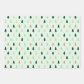 Modern pastel geometrisch kerstboompatroon inpakpapier vel (Voorkant 2)