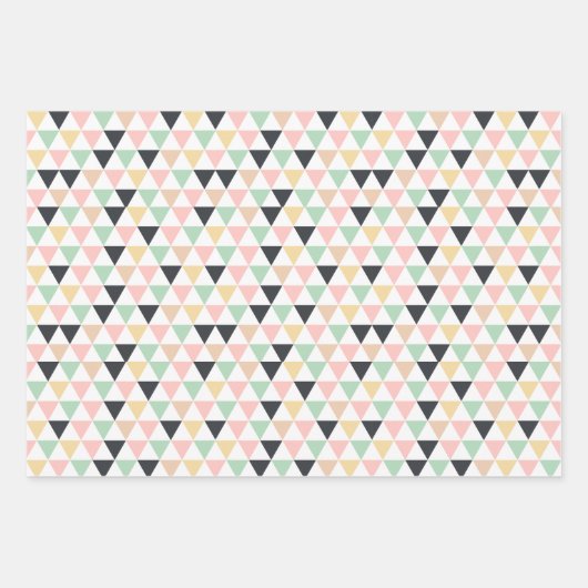 Modern pastel geometrisch kerstboompatroon inpakpapier vel (Voorkant)