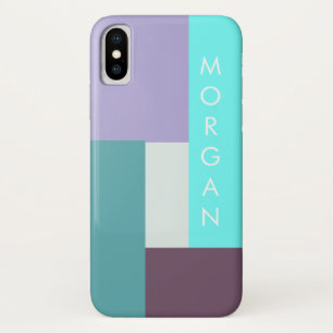 modern pastel geometrisch monogram iPhone x hoesje