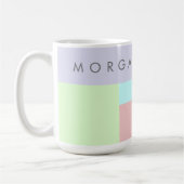 Modern pastel geometrisch monogram koffiemok (Links)