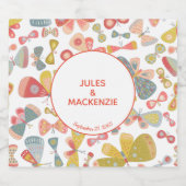 Modern Pastel Graphic Butterfly Pattern Bier Etiket (Enkel label)