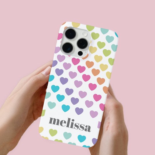Modern Pastel hart vorm patroon Case-Mate iPhone Case