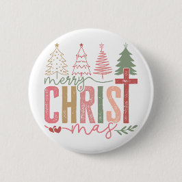Modern Pastel Merry Christ mas Ronde Button 5,7 Cm