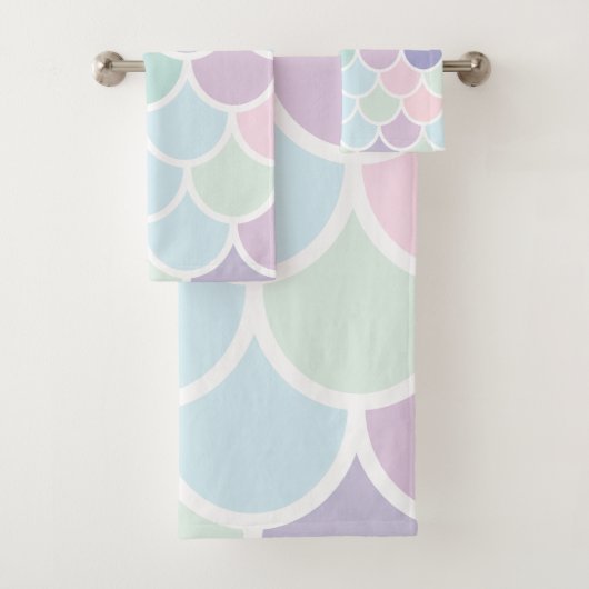 Modern pastel met roodbruine mermaïd patroon met n bad handdoek (Insitu)