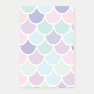 Modern pastel met roodbruine mermaïd patroon met n post-it® notes