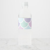 Modern pastel met roodbruine mermaïd patroon met n waterfles etiket (Voorkant)