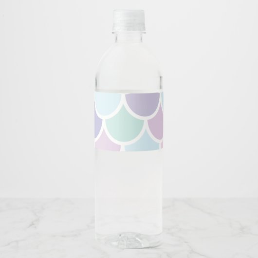 Modern pastel met roodbruine mermaïd patroon met n waterfles etiket (Voorkant)