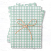 Modern Pastel Mint Green Gingham Check Pattern Inpakpapier Vel