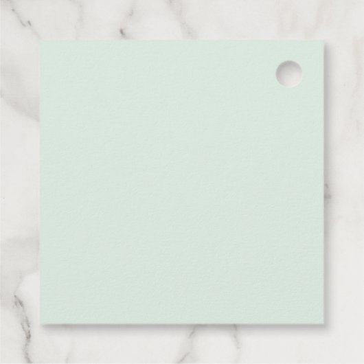 Modern Pastel Mint Hallo en u noemt Bedankjes Labels (Achterkant)