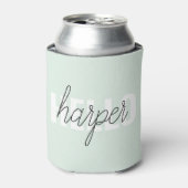Modern Pastel Mint Hallo en u noemt Blikjeskoeler (Blikje Voorkant)
