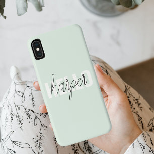 Modern Pastel Mint Hallo en u noemt iPhone XS Max Hoesje