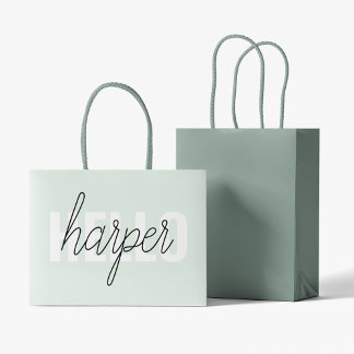 Modern Pastel Mint Hallo en u noemt Groot Cadeauzakje