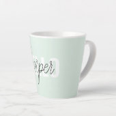 Modern Pastel Mint Hallo en u noemt Latte Mok (Rechterhoek)