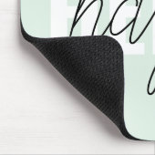 Modern Pastel Mint Hallo en u noemt Muismat (Hoek)