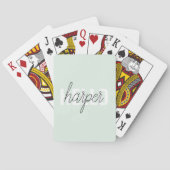 Modern Pastel Mint Hallo en u noemt Pokerkaarten (Achterkant)
