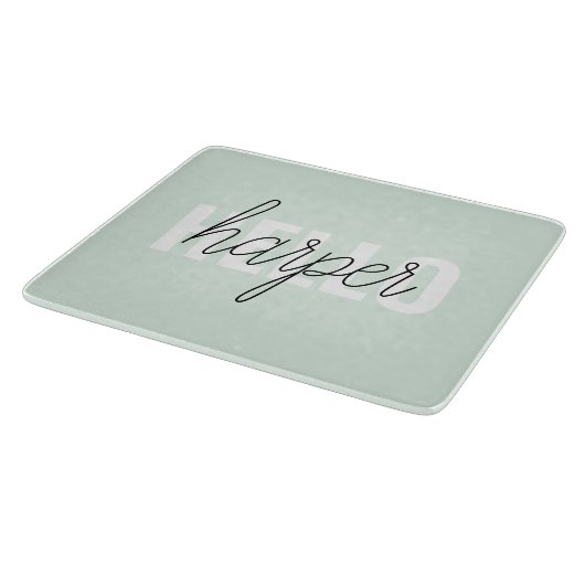 Modern Pastel Mint Hallo en u noemt Snijplank (Hoek)