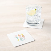 Modern Pastel Pasen Vierkante Kartonnen Onderzetter (Insitu)