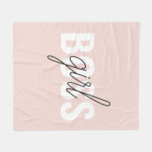 Modern Pastel Pink Girl Boss Phrase Fleece Deken (Voorkant (Horizontaal))