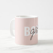 Modern Pastel Pink Girl Boss Phrase Koffiemok (Voorkant links)
