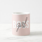 Modern Pastel Pink Girl Boss Phrase Koffiemok (Center)
