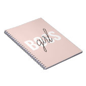 Modern Pastel Pink Girl Boss Phrase Notitieboek (Rechterzijde)