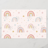 Modern Pastel Rainbow Baby Shower Baby Bingo Flyer (Achterkant)