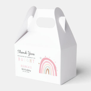 Modern Pastel Rainbow BRIGHT Birthday Party Bedankdoosjes