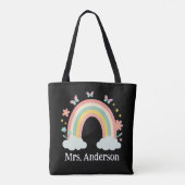 Modern Pastel Rainbow Personalized Teacher Gift Draagtas (Achterkant)