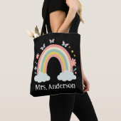 Modern Pastel Rainbow Personalized Teacher Gift Draagtas (Dichtbij)