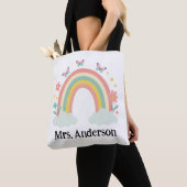 Modern Pastel Rainbow Personalized Teacher Gift Draagtas (Dichtbij)