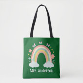 Modern Pastel Rainbow Personalized Teacher Gift Draagtas (Voorkant)