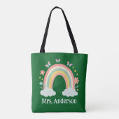 Modern Pastel Rainbow Personalized Teacher Gift Draagtas (Achterkant)