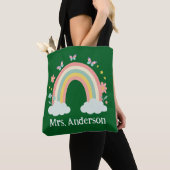 Modern Pastel Rainbow Personalized Teacher Gift Draagtas (Dichtbij)