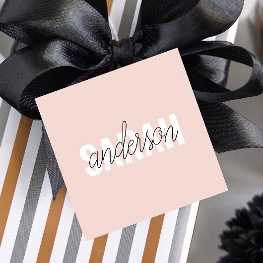 Modern Pastel Roze Beauty, op maat Bedankjes Labels