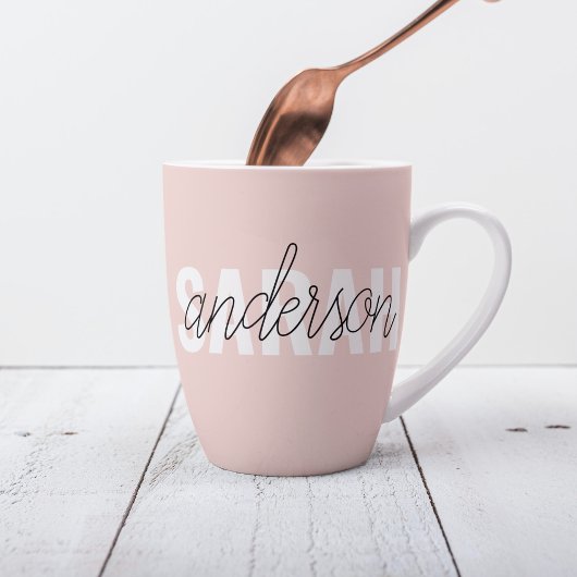 Modern Pastel Roze Beauty, op maat Latte Mok