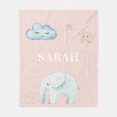 Modern Pastel Roze & Blue Child Name Fleece Deken (Voorkant)