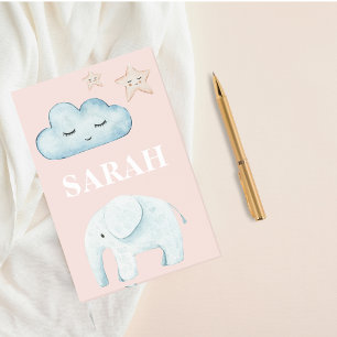 Modern Pastel Roze & Blue Child Name Post-it® Notes